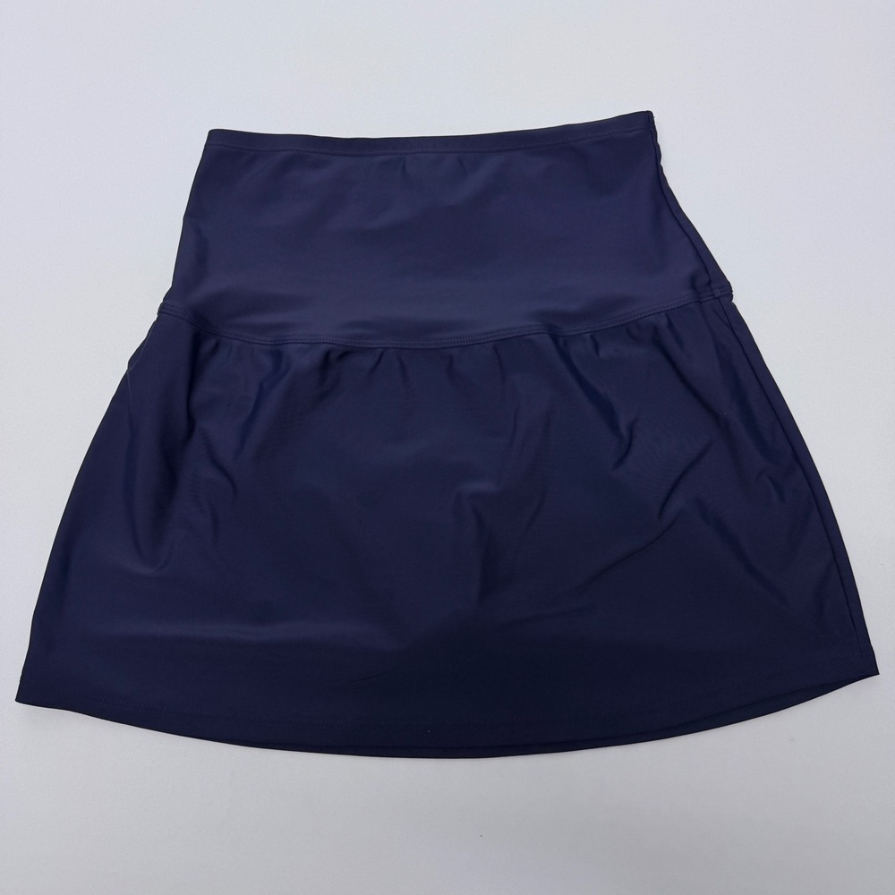 Island Escape Navy Blue High Waisted Swim Skirt with Built-in Brief Size 6